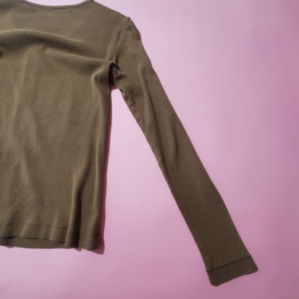 Tommy Hilfiger Olive Green Zip Up Knit Sweater - Picture 8 of 8